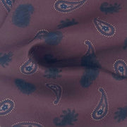 Bourgundy paisley design printed silk pocket square