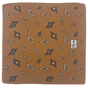 Mustard geometrical design silk pocket square