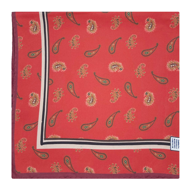 RED NECKERCHIEF WITH HISTORICAL DESIGN