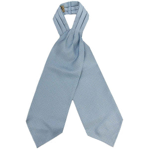 Ascot azzurro con motivo micro pois