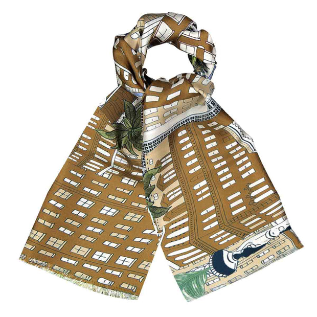 New York beige tie scarf