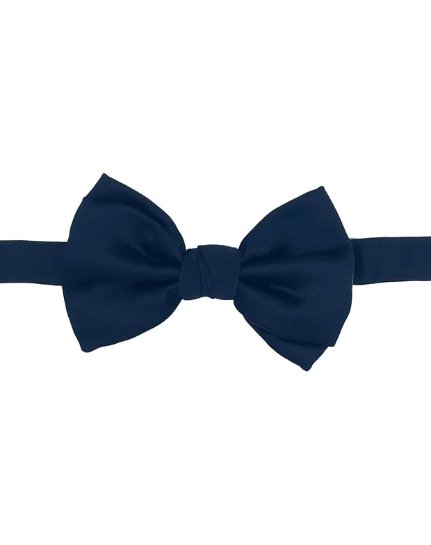 Dark blue pre-knotted bow tie