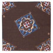 Fazzoletto marrone in lana con design vintage
