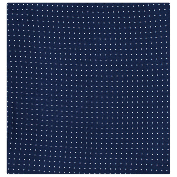 Dark Blue pocket square with white small polka dots