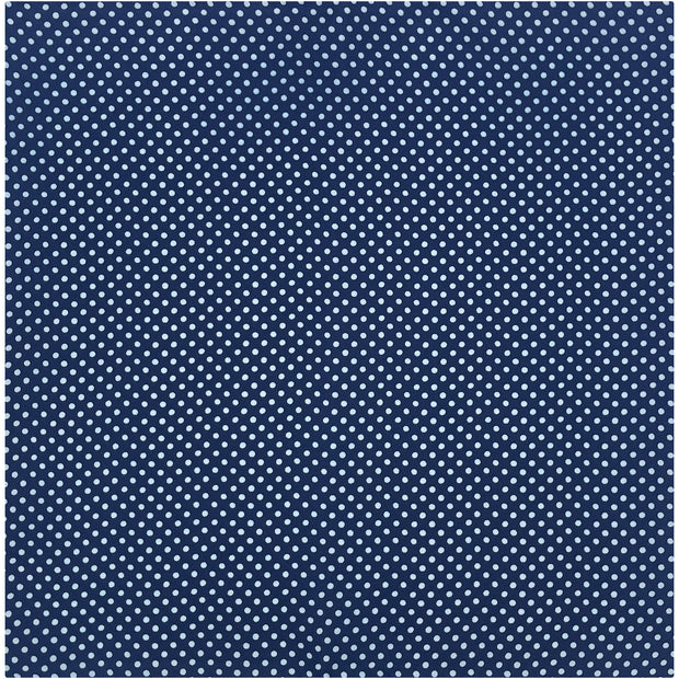 Dark blue pocket square filled with big polka dots