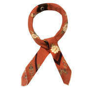Bandana foulard arancione con fiori vintage e motivo Paisley 