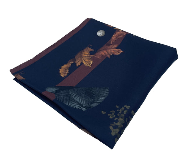 FOULARD a tema golf blu e marrone