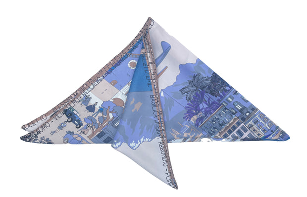 Foulard Como Blu-Beige-Azzurro