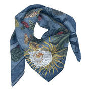 Blue cactus design scarf 90