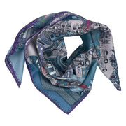 Como silk scarf 90 with purple frame