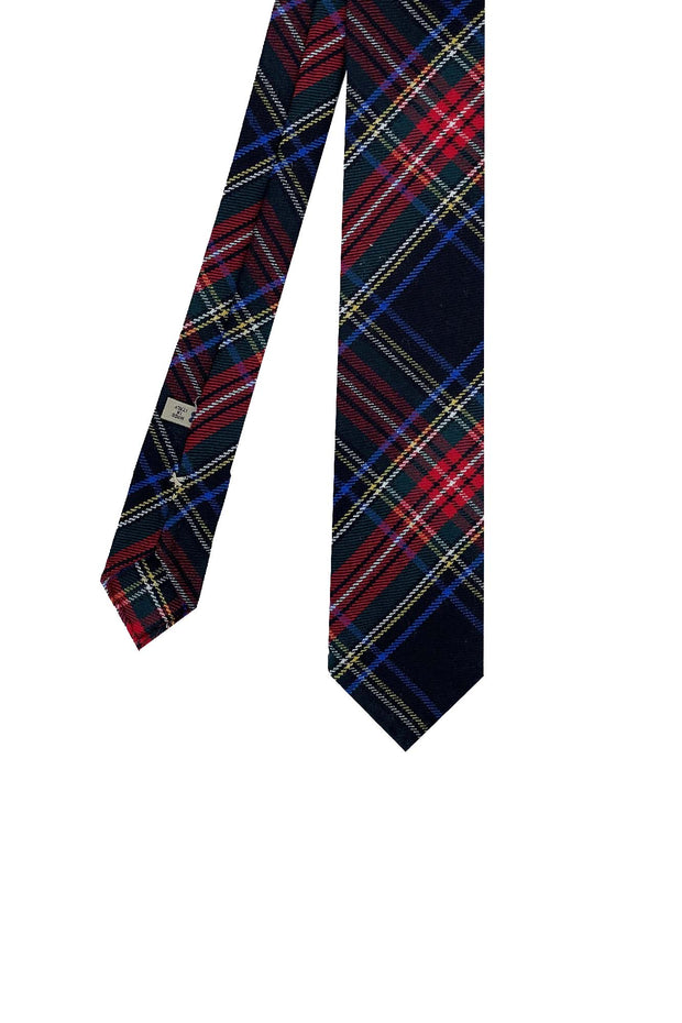 Blue and Red tartan classic wool unlined tie