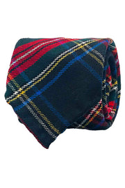 Blue and Red tartan classic wool unlined tie