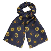 Vintage silk tie scarf blue