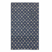 Blue beige medallion paisley tubular archive scarf in silk twill