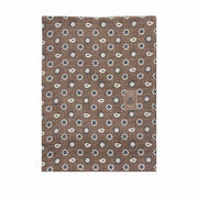 Brown medallion paisley tubular archive scarf in silk twill