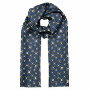Vintage avio blue archive tubular scarf pure silk