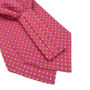 Pink ascot with yellow & white micro floral design