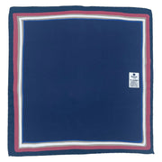 Blue plain with red frame printed silk pocket square