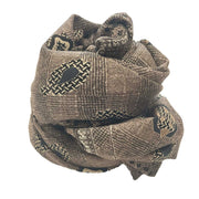 MADRID - Vintage paisley and diamonds beige wool scarf