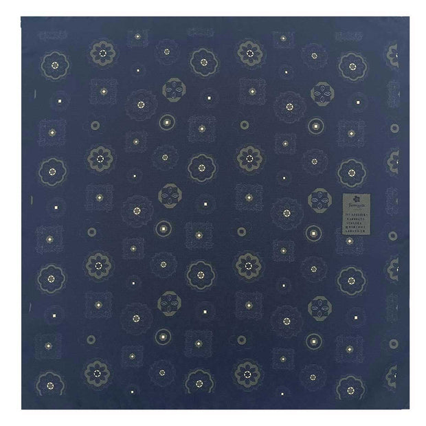 Fazzoletto in seta nero con disegno floreale