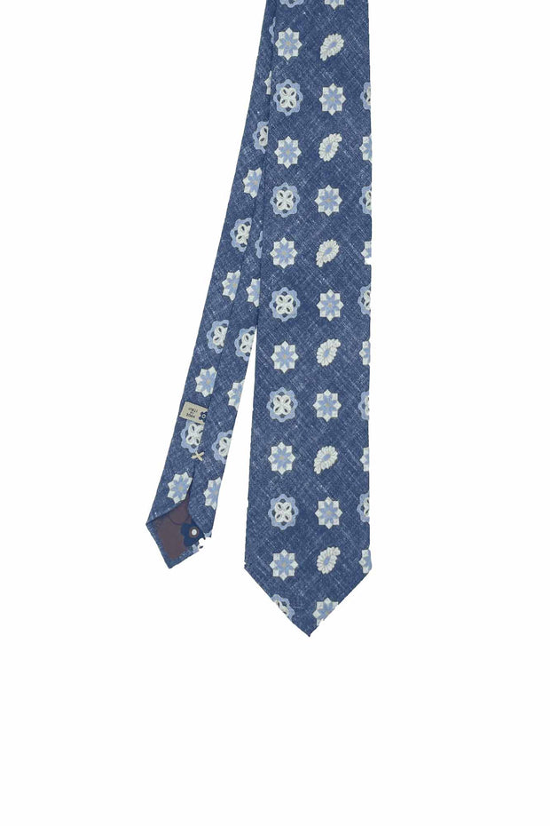 TOKYO - Blue printed diamonds, medallion and paisley tie