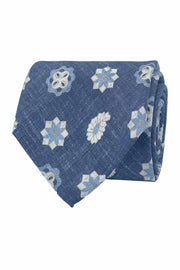 TOKYO - Blue printed diamonds, medallion and paisley tie