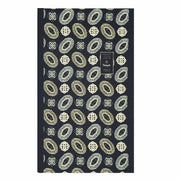 Blue macro medallion printed silk twill tubular scarf
