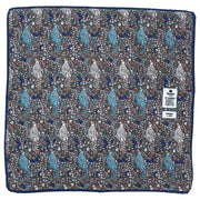 Pure silk floral vintage brown archival pocket square