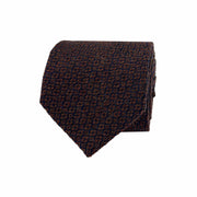 Cravatta marrone e blu jacquard in lana