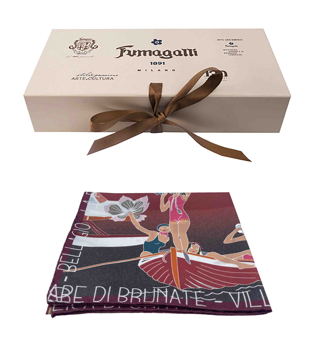 Como Burgundy silk scarf 90