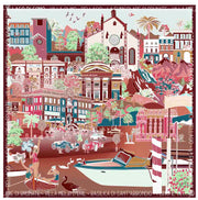 Como Burgundy silk scarf 90