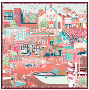Como Pink silk scarf 90