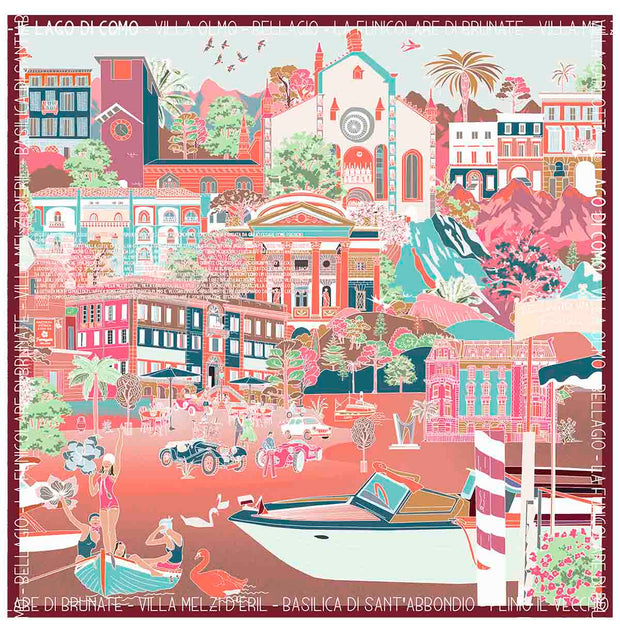 Como Pink silk scarf 90