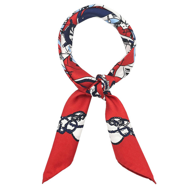 Bandana foulard rossa con design marino