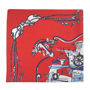 Red neckerchief with marine design