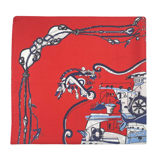 Red neckerchief with marine design