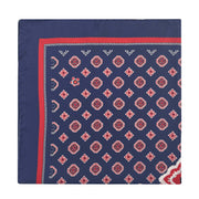 Bandana foulard blu e rossa con design diamanti geometrico