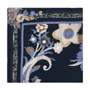 Bandana foulard blu e beige floreale paisley vintage