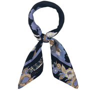 Bandana foulard blu e beige floreale paisley vintage