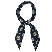 Dark blue and beige vintage neckerchief