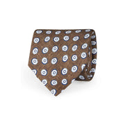 TOKYO - Cravatta stampata marrone con design classico 