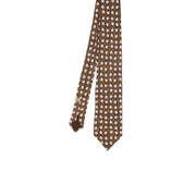 TOKYO - Cravatta stampata marrone con design classico 