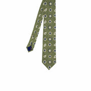 TOKYO -  Green printed diamonds, medallion and paisley tie
