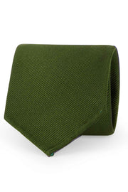 Cravatta in seta verde chiaro super reps tinta unita sfoderata - Fumagalli 1891