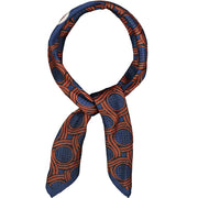 Blue & red printed vintage silk neckerchief