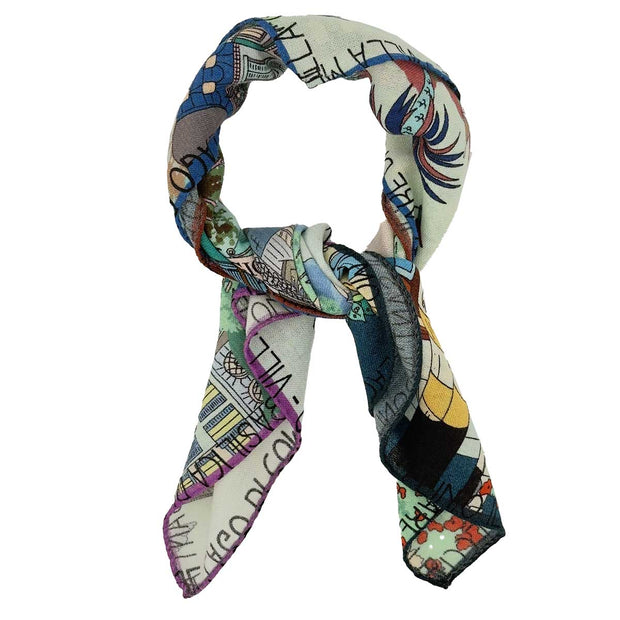 Como multicolor silk and wool neckerichief