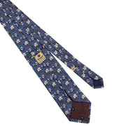 back view of a light blue jacquard floral sartorial italian tie
