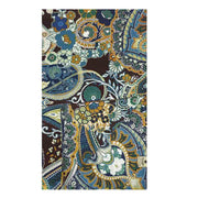 SCIARPA IN SETA E COTONE CON FRANGE E MOTIVO PAISLEY E FLOREALE MARRONE 