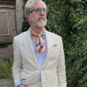 Bandana foulard beige in seta con design floreale