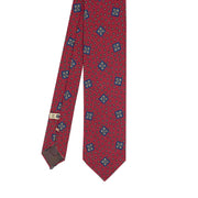 Cravatta stampata in seta sfoderata con pattern a medaglioni - Fumagalli 1891 